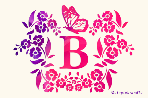 Flower Butterfly Monogram Font: Elevating Editorial Design with Ornate Detail