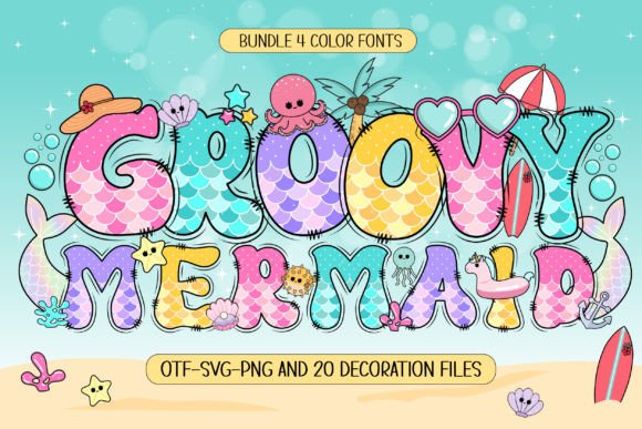 Groovy Mermaid: A Whimsical Color Font for Editorial Design