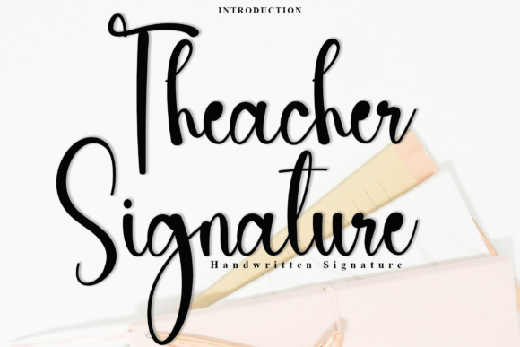 Theacher Signature Typeface: A Playful Digital Design Choice